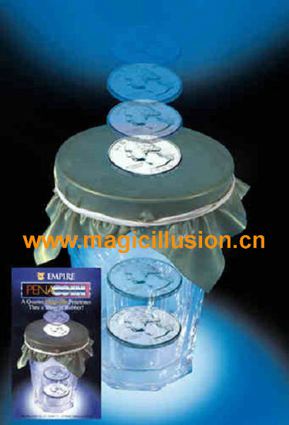 Pena-Coin Magic Trick,Coin Thru Rubber Penetration EXAMINABLE